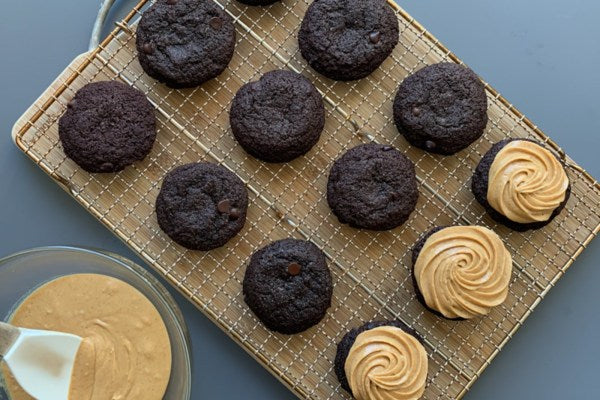 Brownie Cookies with Nut Butter Frosting