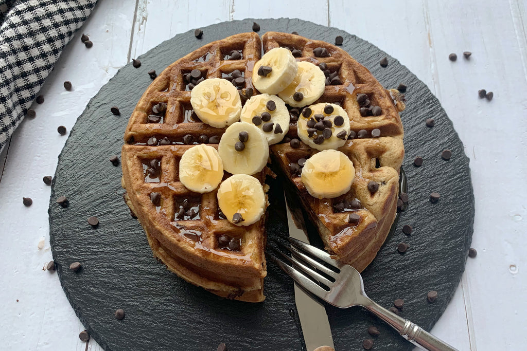 Chocolate Chip Banana Bread Waffles