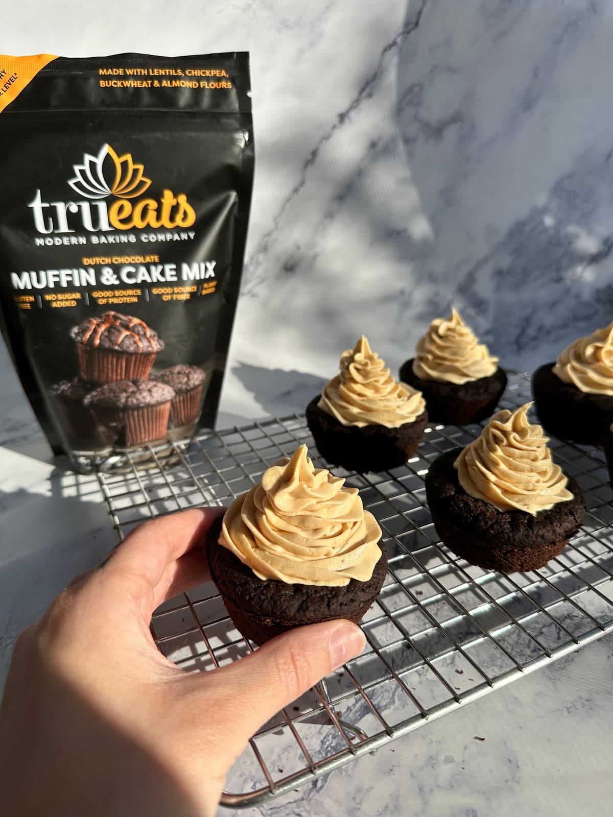 Chocolate Cupcakes with Peanut Butter Frosting