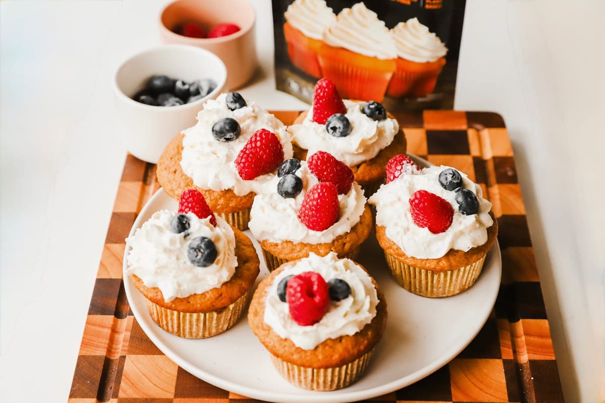 French Vanilla Cupcakes with Berries