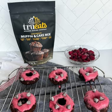 Raspberry Chocolate Baked Donuts