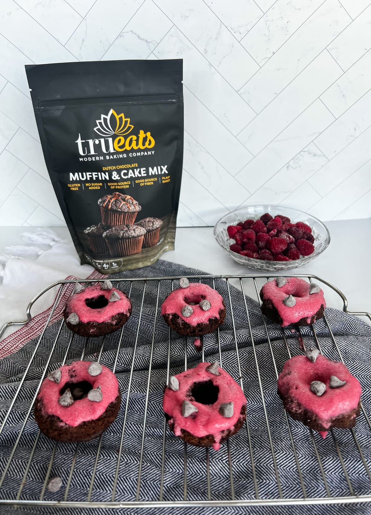 Raspberry Chocolate Baked Donuts