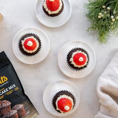 Santa Hat Cupcakes